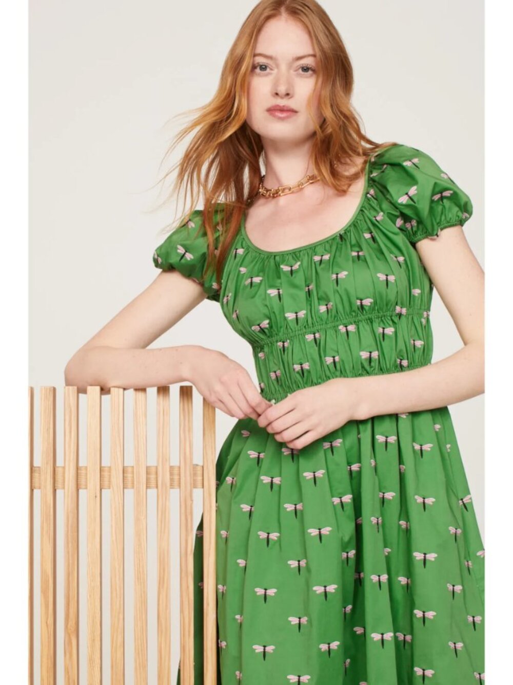 Kate Spade Dragonfly Riviera Midi Dress in Green - Picture 3 of 13